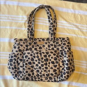 Chic Leopard Print Quilted Tote